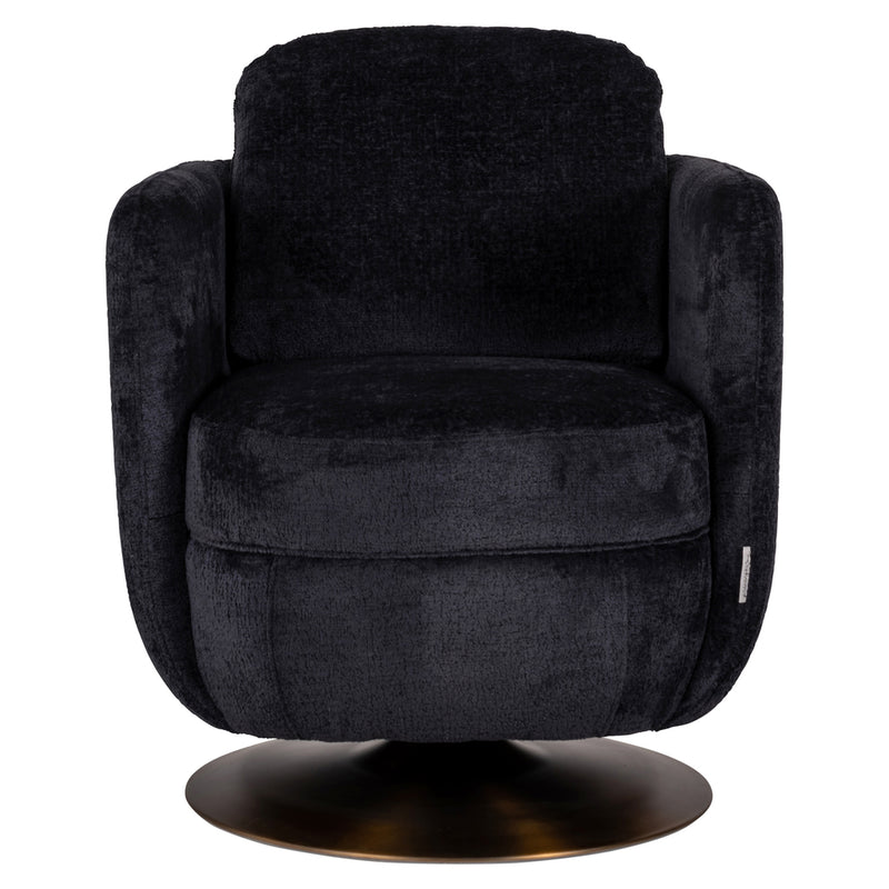 Draaifauteuil Turner black chenille - Majorr