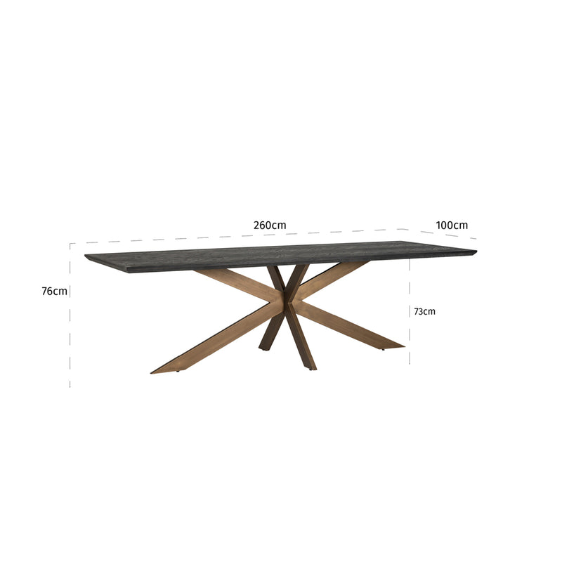 Eettafel Blackbone brass 260 - Majorr