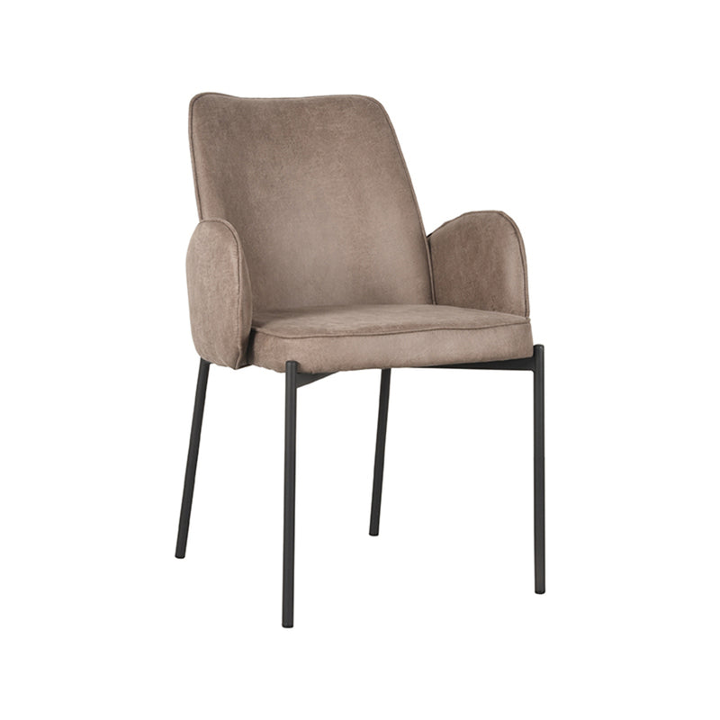 LABEL51 Eetkamerstoel Joni - Taupe - Microfiber - Majorr