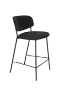 Counter Stool Jolien Black/Black Bouclé