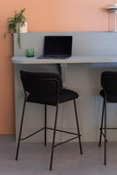 Counter Stool Jolien Black/Black Bouclé