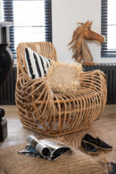 Cushion Square Raffia Natural Small