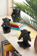 Ape See/Hear/Speak No Evil Poly Brown Large Assortment Of 3