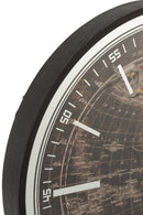 Clock World Map Mdf Antique Gold/Black Large