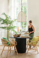 Palmier bambou en pot plastique vert/noir petit