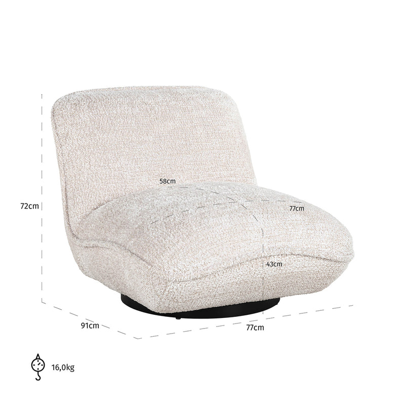 Fauteuil Ophelia lovely cream (Be Lovely 11 Cream) - Majorr