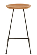 Bar Stool Teak Wood/Iron Natural