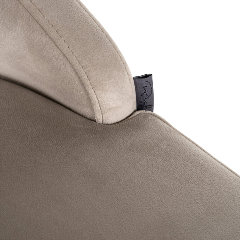 Barstoel Bolton khaki velvet / brushed gold fire retardant - Majorr