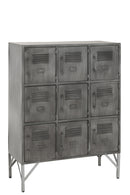 Cupboard 9Doors Metal Silver