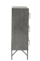 Cupboard 9Doors Metal Silver