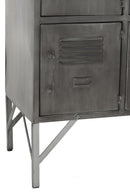 Cupboard 9Doors Metal Silver