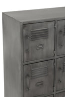 Cupboard 9Doors Metal Silver