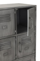 Cupboard 9Doors Metal Silver