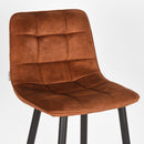 LABEL51 Barkruk Jelt - Oker - Velours - Zithoogte 78