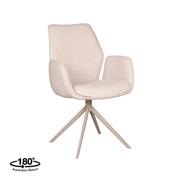 LABEL51 Dining chair Mellow - Natural - Boucle - Taupe Base