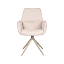 LABEL51 Eetkamerstoel Mellow - Naturel - Boucle - Taupe Onderstel