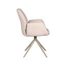 LABEL51 Eetkamerstoel Mellow - Naturel - Boucle - Taupe Onderstel