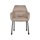 LABEL51 Eetkamerstoel Lenny - Taupe - Microfiber
