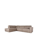 LABEL51 Sofa Kay - Taupe - Microfiber - Ottoman + 2.5-Seater