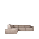 LABEL51 Sofa Kay - Taupe - Microfiber - Ottoman + 2.5-Seater