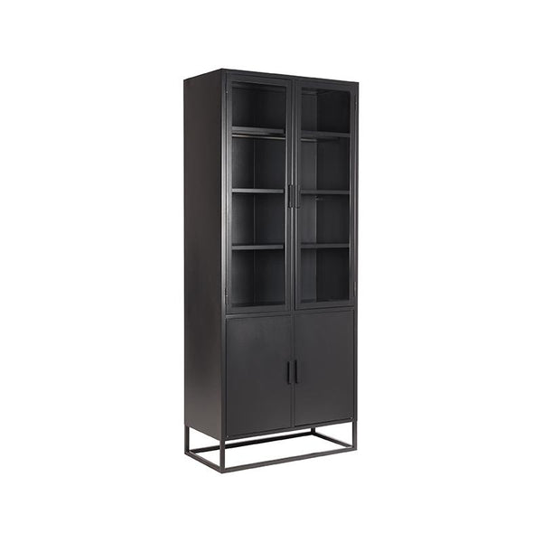 LABEL51 Display cabinet Level - Black - Metal - 80x40x190 cm