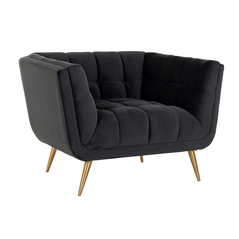 Fauteuil Huxley Antraciet velvet / Brushed gold - Majorr