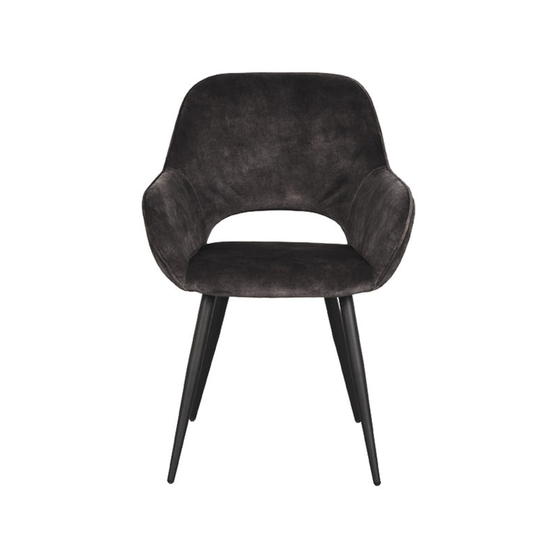 LABEL51 Eetkamerstoel Fer - Antraciet - Velours - Majorr