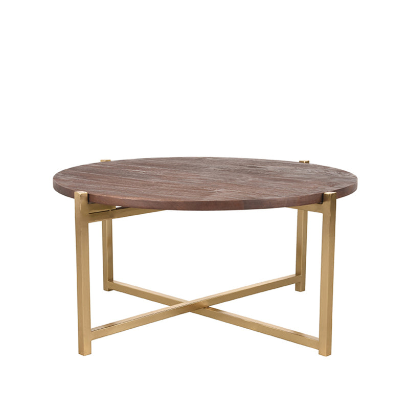 LABEL51 Salontafel Dox - Goud - Mangohout - Goud Onderstel