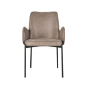 LABEL51 Eetkamerstoel Joni - Taupe - Microfiber - Majorr