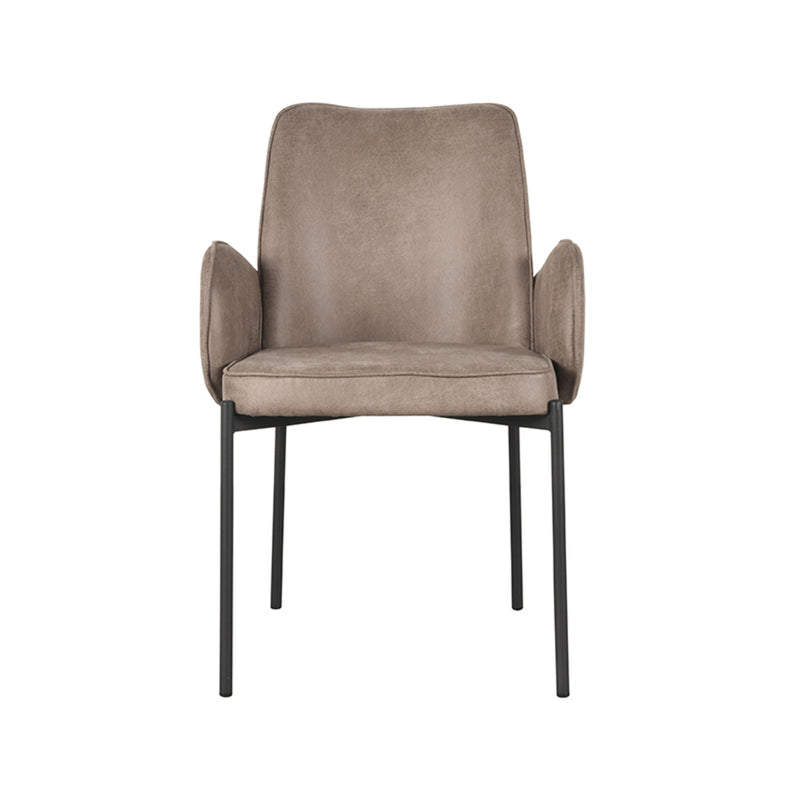 LABEL51 Eetkamerstoel Joni - Taupe - Microfiber - Majorr