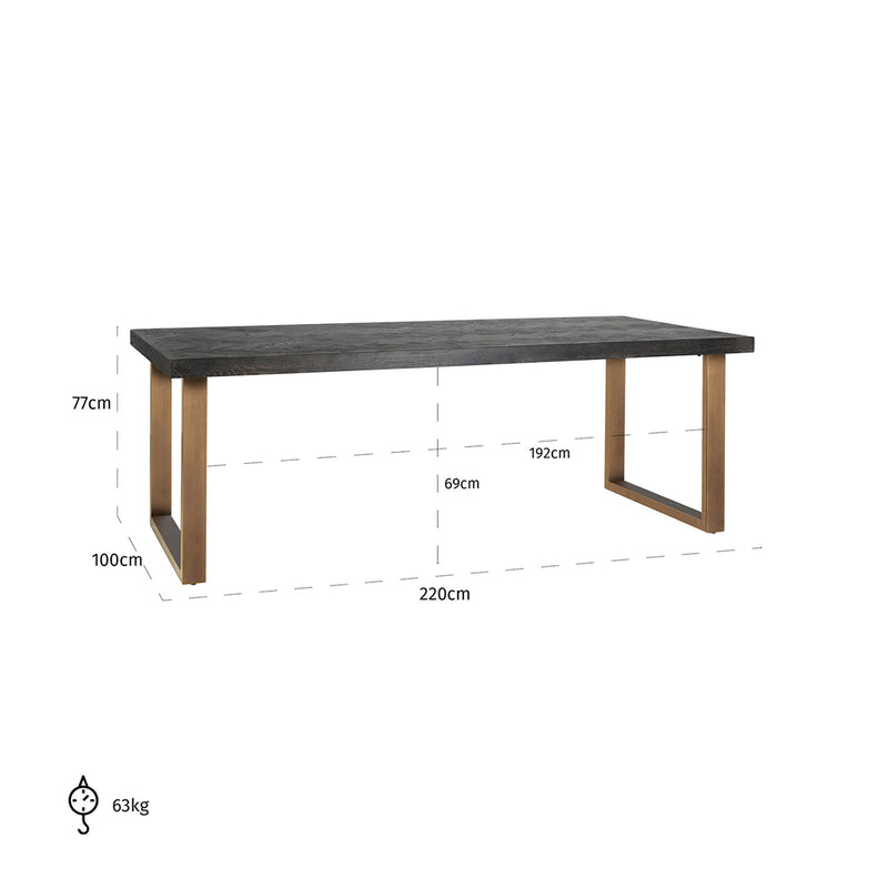 Eettafel Blackbone brass 220 - Majorr