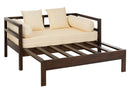 J Line Zetel/Bed Conie Matras+ 4 Kussens Mangohout Donkerbruin