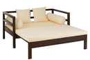J Line Zetel/Bed Conie Matras+ 4 Kussens Mangohout Donkerbruin