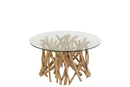 J Line Coffee Table Branches Teak Natural/Gla