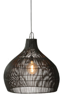 Lamp Shade Pear Shape Rattan Black