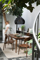 Lamp Shade Pear Shape Rattan Black
