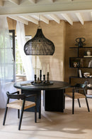 Lamp Shade Pear Shape Rattan Black