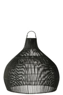 Lamp Shade Pear Shape Rattan Black