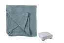 Cover For Pouf Monaco Linen Jeans Blue
