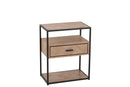 Sidetable Zigzag 1 Drawer Wood/Metal Natural/Black - Majorr