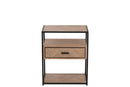 Sidetable Zigzag 1 Drawer Wood/Metal Natural/Black - Majorr
