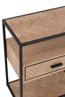 Sidetable Zigzag 1 Drawer Wood/Metal Natural/Black - Majorr