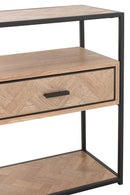 Sidetable Zigzag 1 Drawer Wood/Metal Natural/Black - Majorr