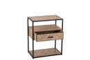 Sidetable Zigzag 1 Drawer Wood/Metal Natural/Black - Majorr