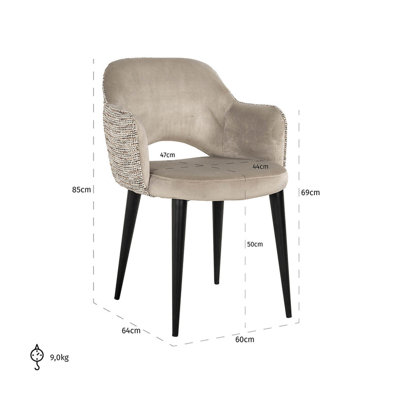 Arm chair Giovanna trendy nature/quartz khaki fire retardant (Be Trendy 01 Nature) - Majorr