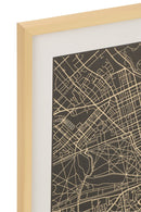Wall Decoration London Paris Canvas Black/Gold Assortment Of 2