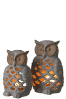 Owl Porcelain White Large