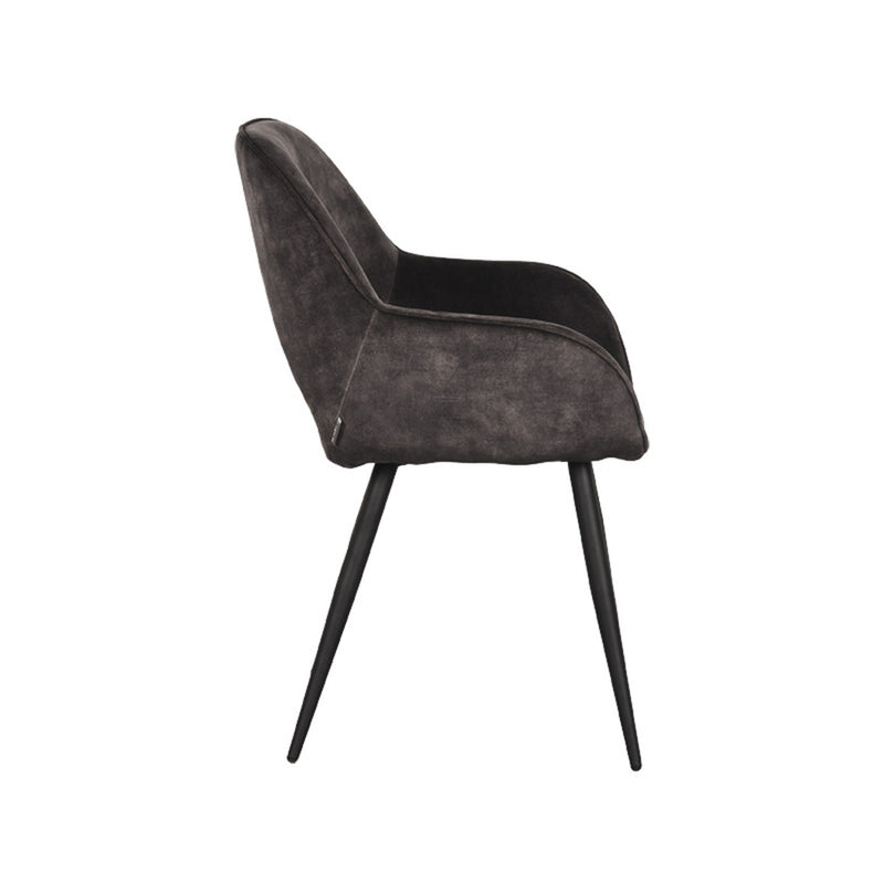 LABEL51 Eetkamerstoel Fer - Antraciet - Velours - Majorr