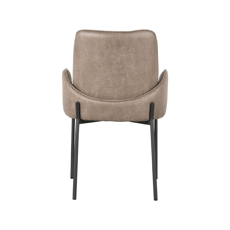 LABEL51 Eetkamerstoel Joni - Taupe - Microfiber - Majorr