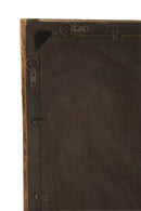 Wall Mirror Rectangle Wood Brown Large